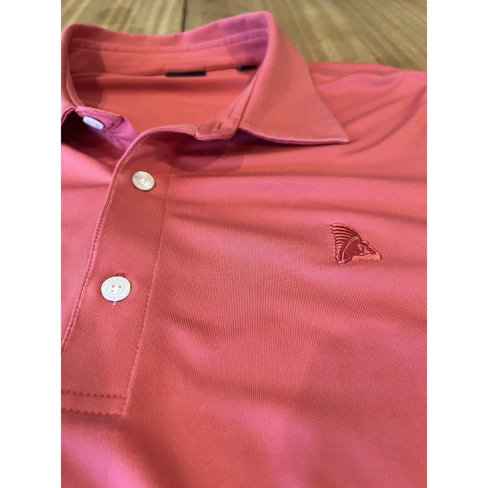 Dunning Golf Polo Shirt Mens XL Red Solid Performance Short Sleeve Indian